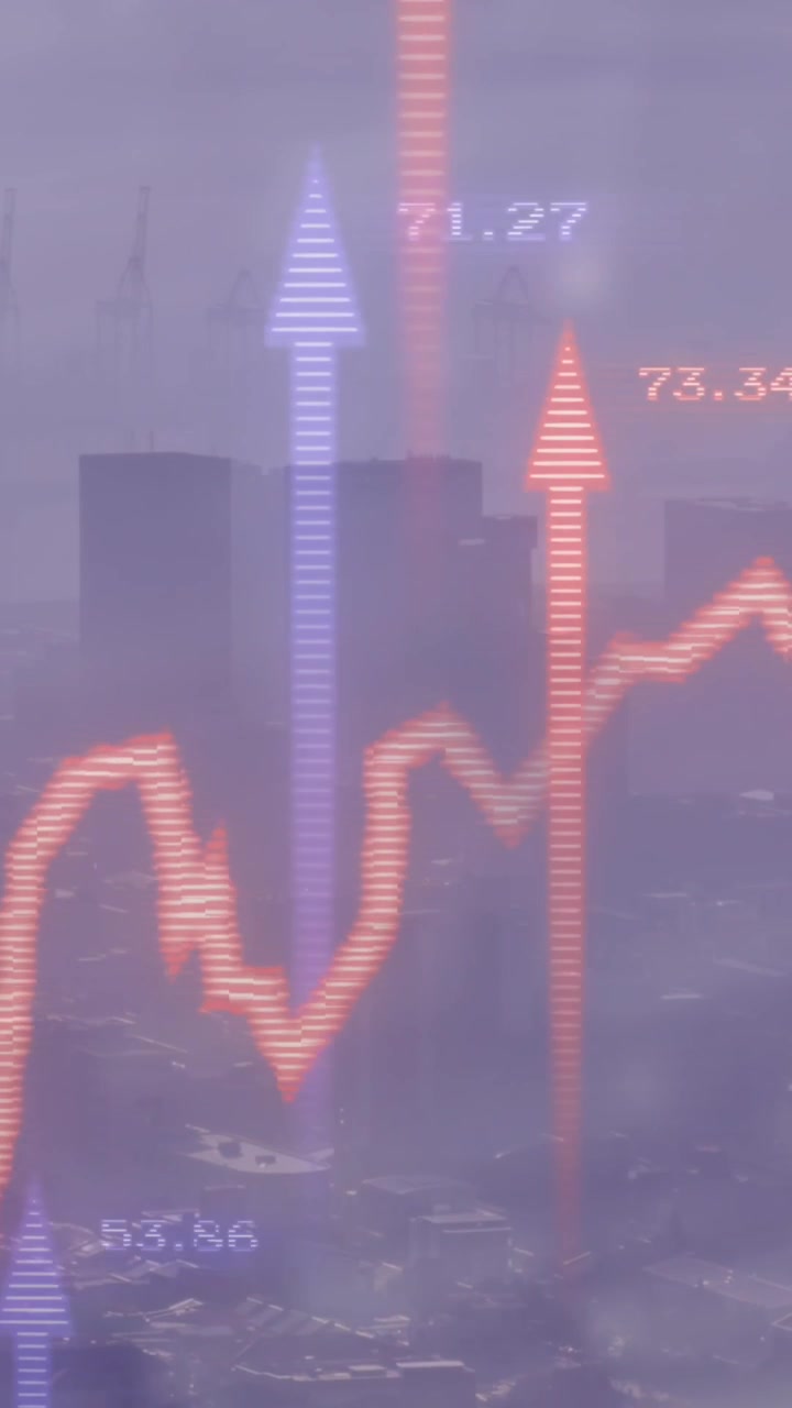 Animation of data processing over cityscape
