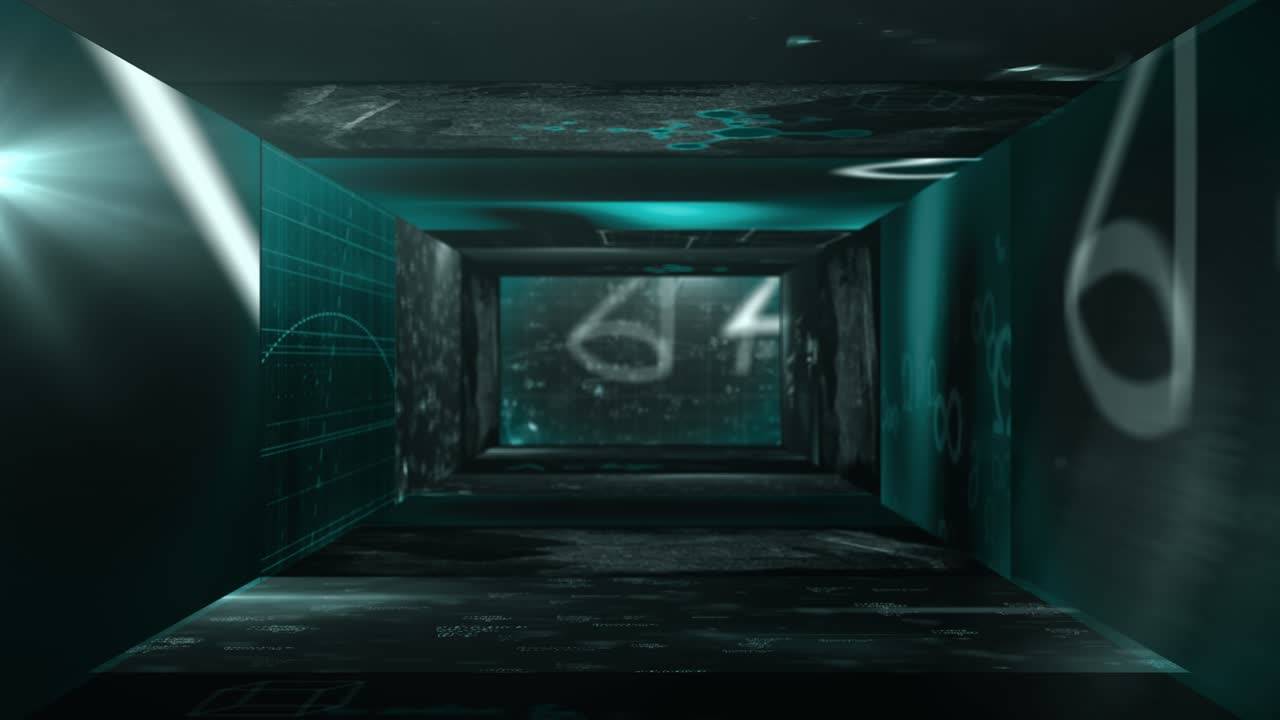 Animation of network of connections on screens over tennis screens