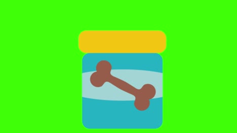 animación del icono de vitaminas para mascotas en una pantalla verde