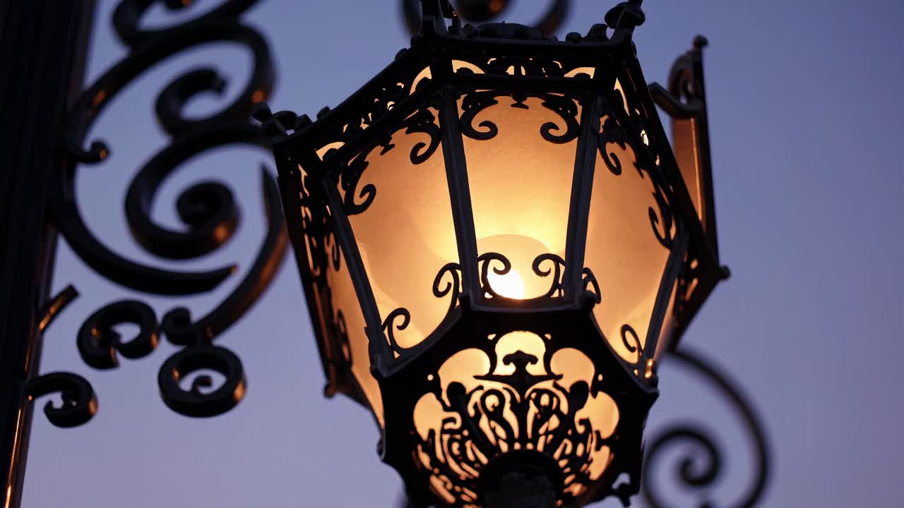 Ornate Street Lamp at Dusk