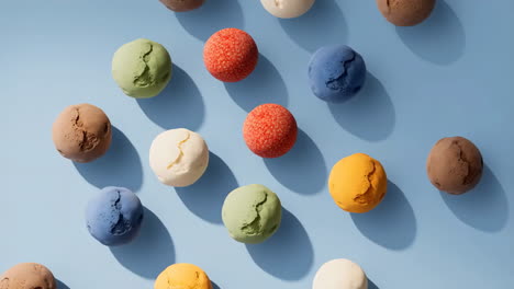 colorful spheres on a blue background