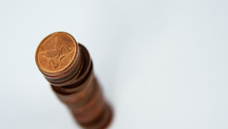 close-up of stack of coins