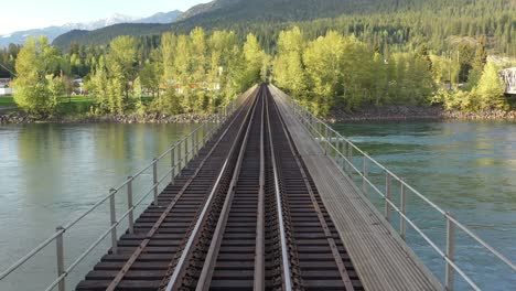 smooth 4k footage travelling along railway lines