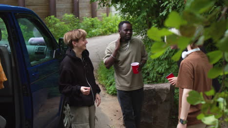 friends talking in the nature