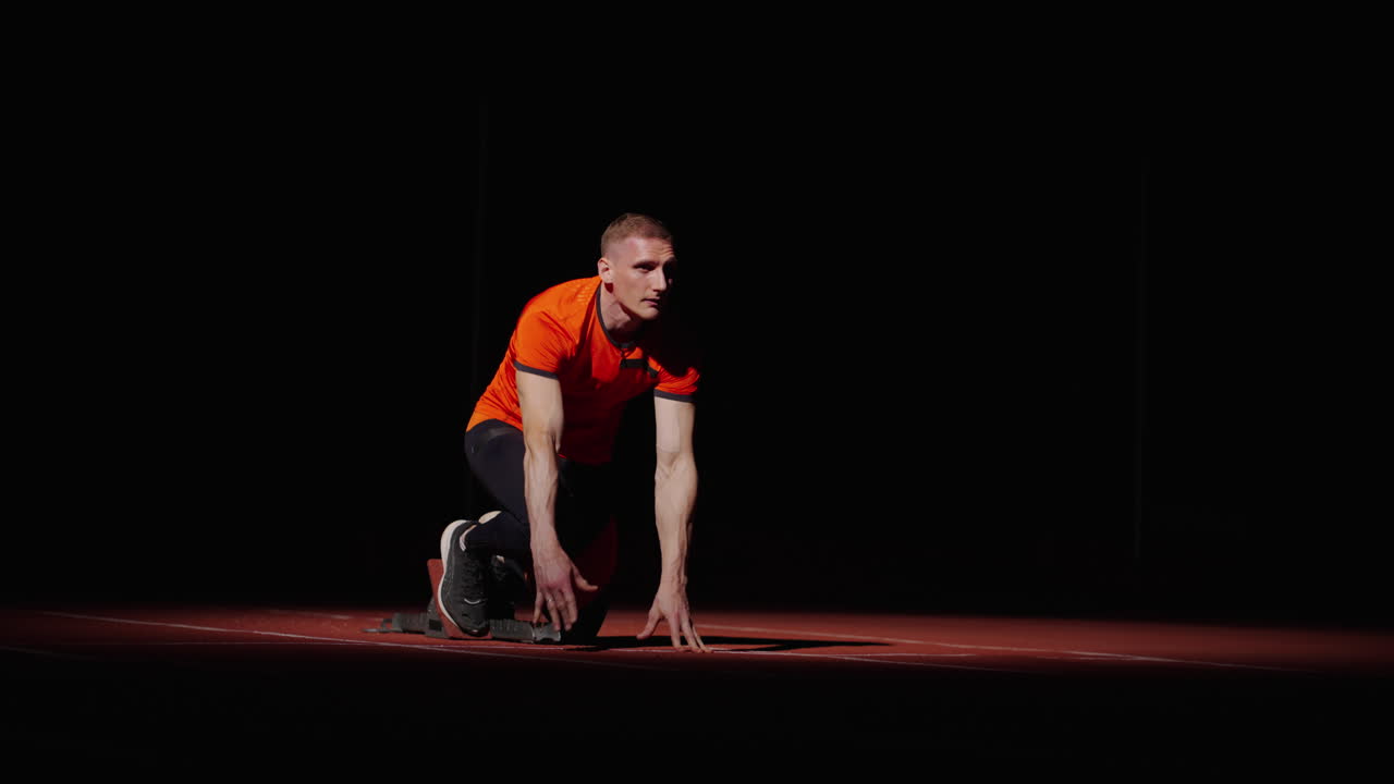 el velocista está listo para el comienzo.