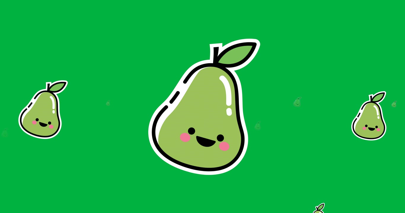 Immagine generata digitalmente di multiple icone di guava su sfondo nero.