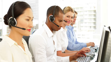 Call-centre-agents-working