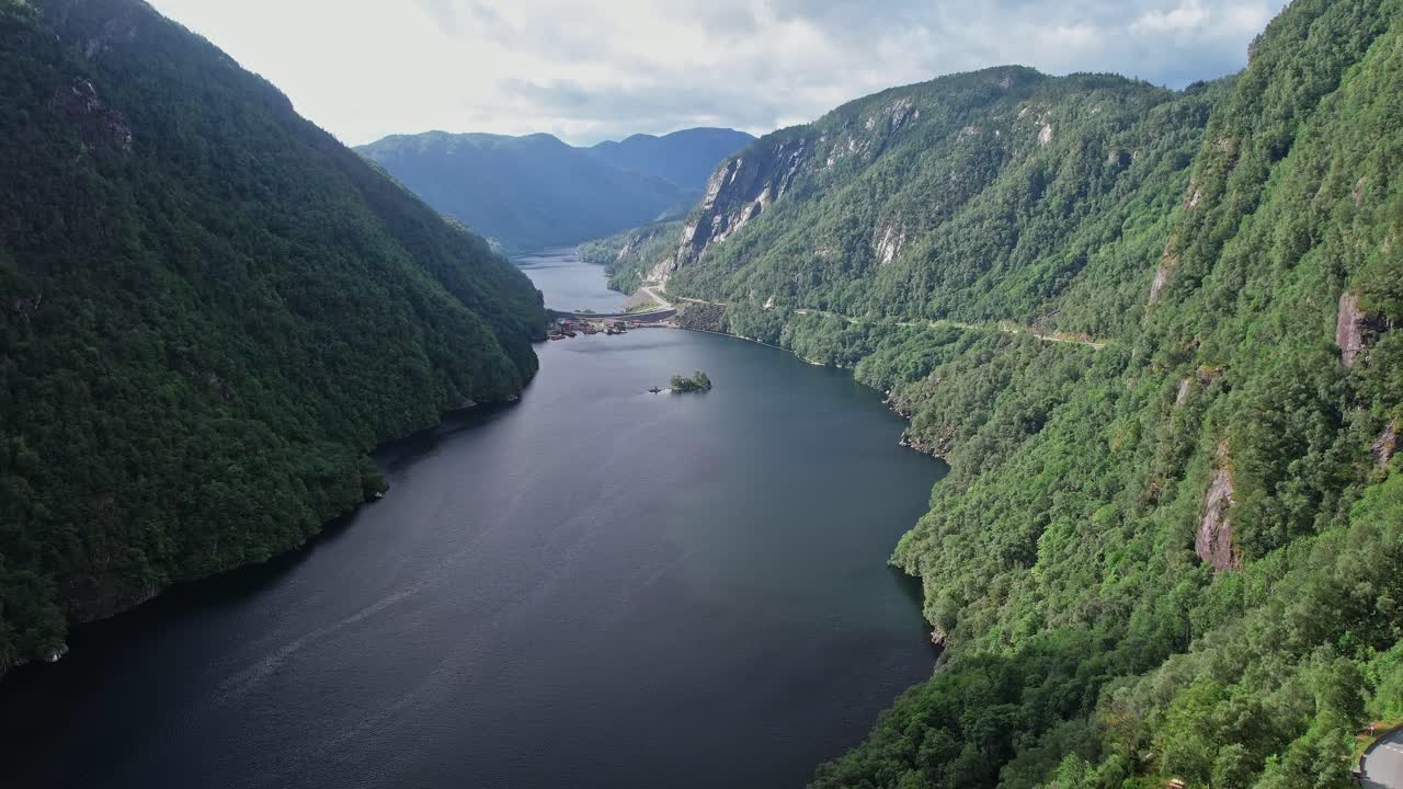 Stunning drone view of Norway's fjords and lush landscapes