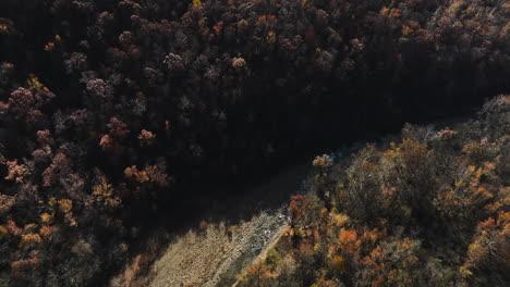 Vista-Aérea-Del-Río-Lee-Creek-Cerca-De-West-Fork-En-El-Condado-De-Washington,-Arkansas,-Estados-Unidos