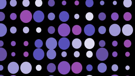 animación digital de múltiples formas circulares púrpuras contra un fondo negro