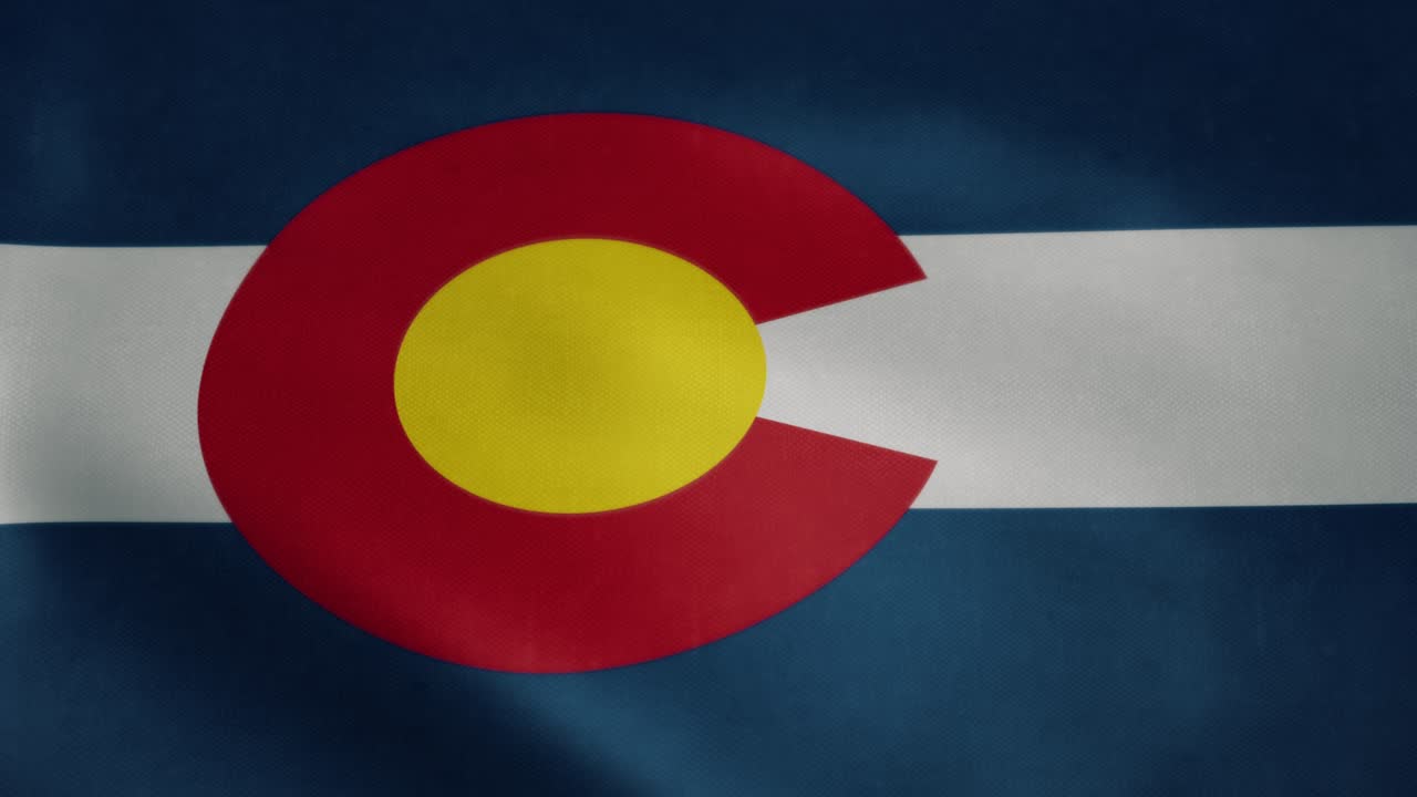 bandera de colorado, cámara lenta ondeando