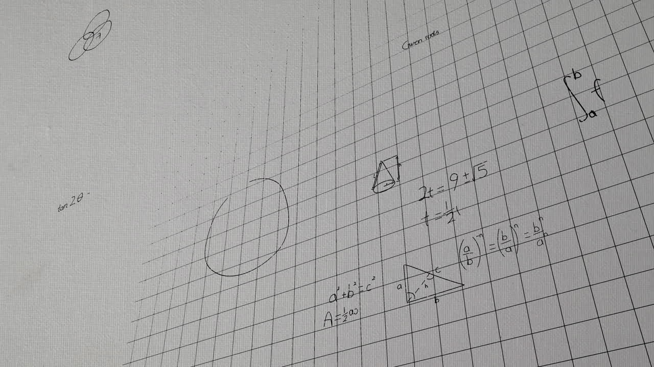 animación del procesamiento de datos matemáticos sobre un fondo gris