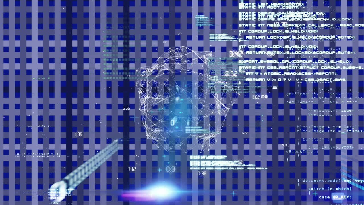 패턴 위의 데이터 처리와 함께 지구의 애니메이션