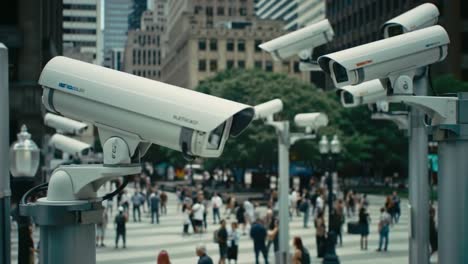 vast urban surveillance: a network of cameras overseeing busy city streets and citizen movement in a dynamic metropolitan environment