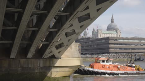 View-From-Boat-On-River-Thames-Going-Under-Blackfriars-Bridge-Showing-London-Skyline-2