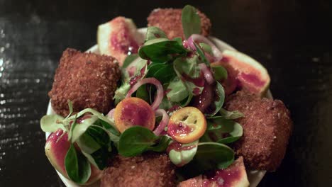 Tapas-of-Croquettes-and-fig-salad-with-acetato-balsamico