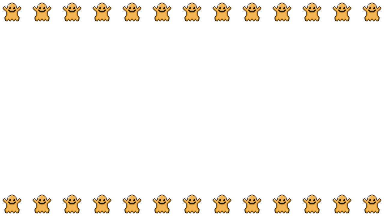 Pixel Art Halloween Ghost Frame Animated Overlay 1080p Transparent 30 fps (9).mov