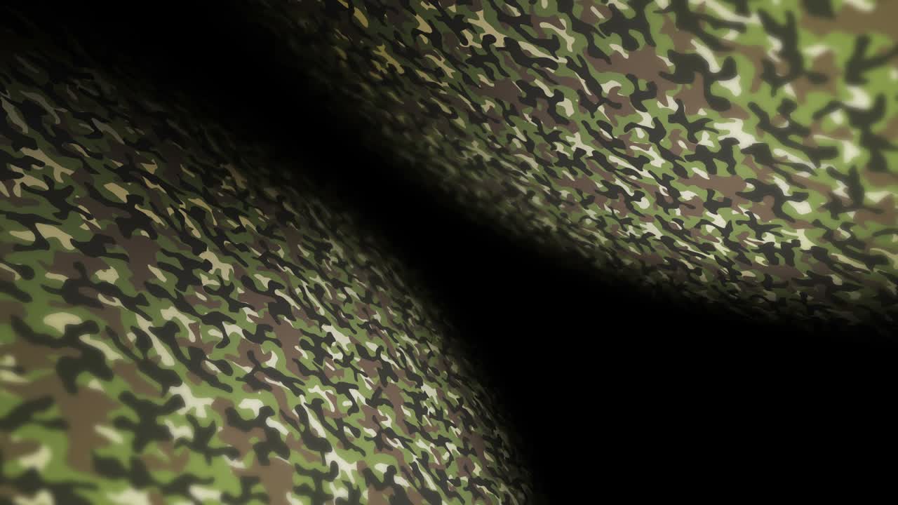 fondo de patrón de camuflaje verde. concepto de uniforme militar. línea abstracta y textura de onda. animación de bucle.