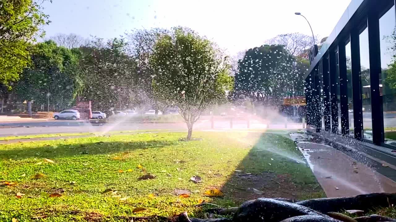 Irrigation system for our urban garden - slow motion