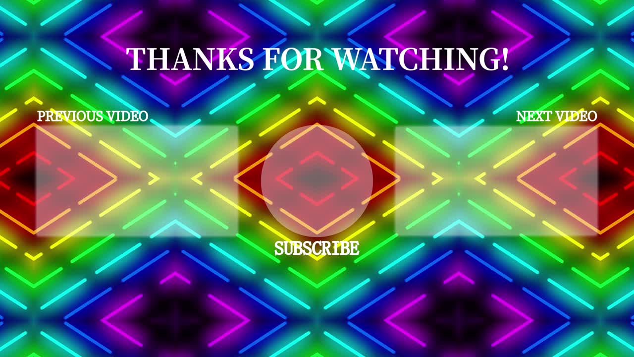 patrón de signo de neón tarjeta de finalización pantalla de finalización gráficos de movimiento