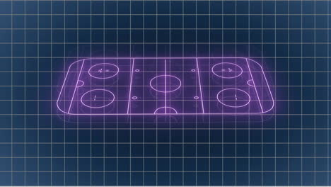 animación del patrón de cuadrícula sobre una cancha deportiva iluminada contra un fondo negro