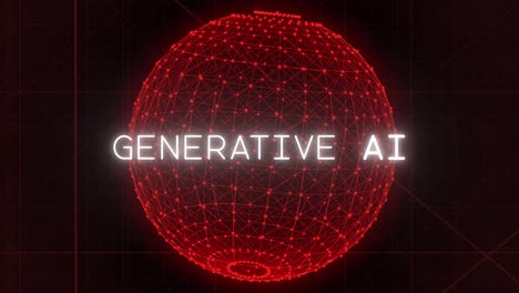 "generative ai" appears on screen as an ominous red sphere animates behind it