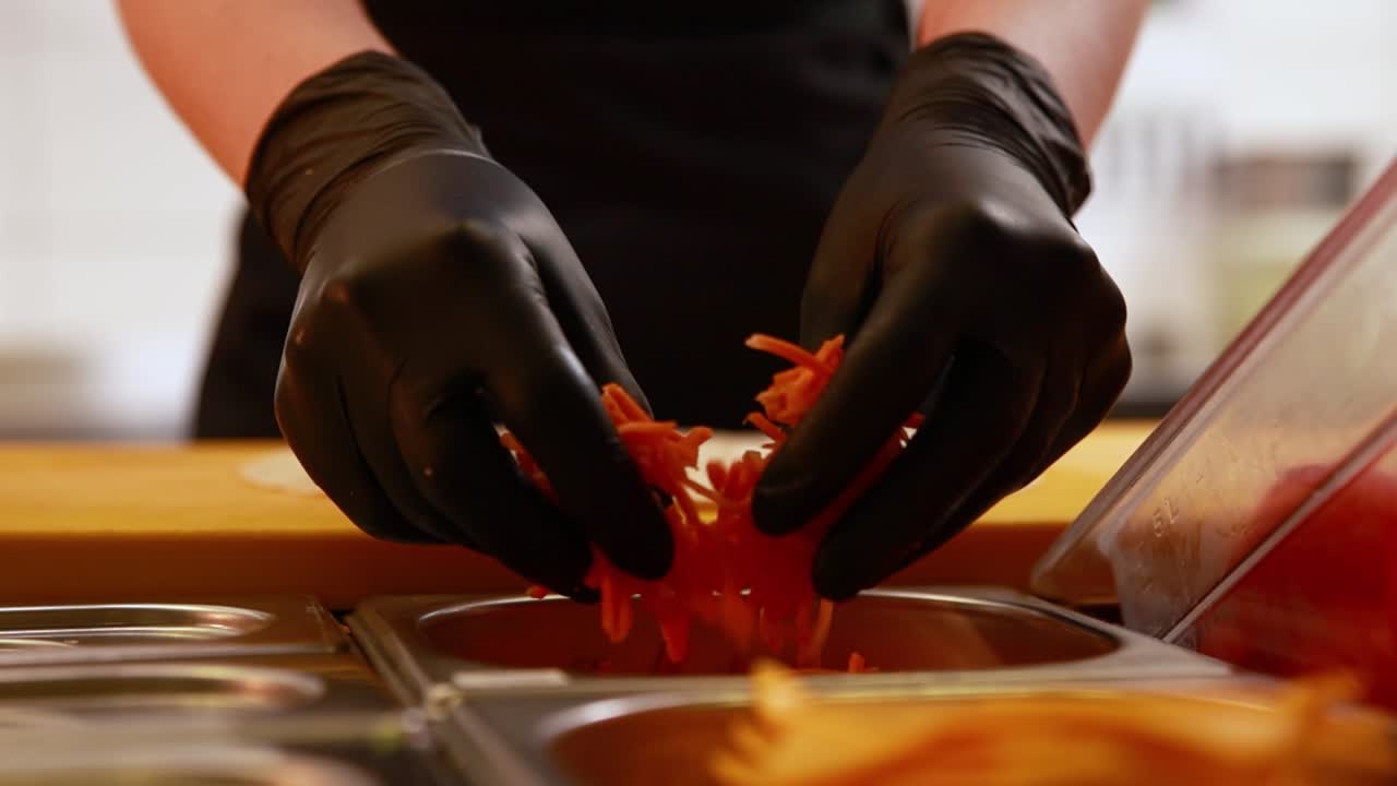 Preparing Food Items in a Kitchen