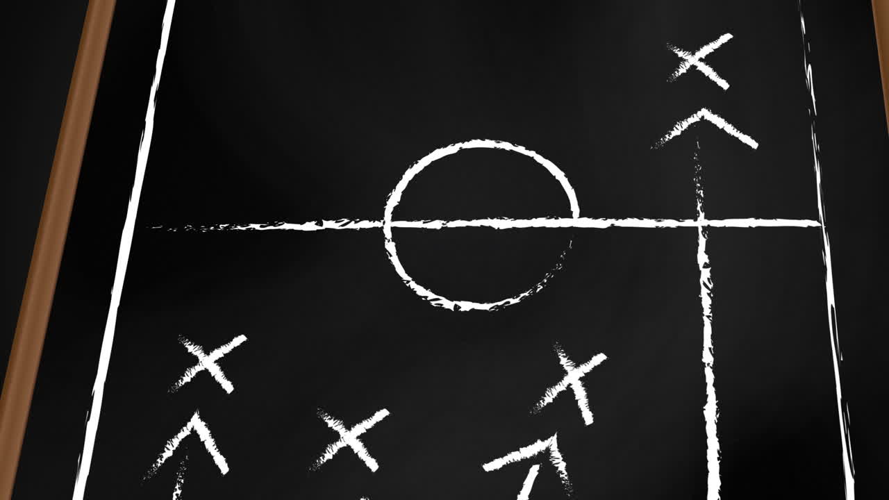 Animation of game plan and sports field on board