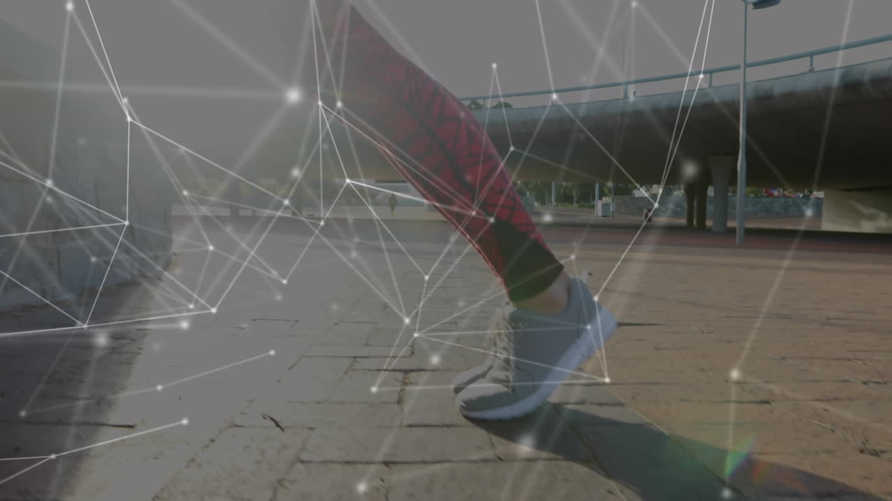 animación de la red de conexiones y procesamiento de datos sobre el ejercicio de la mujer