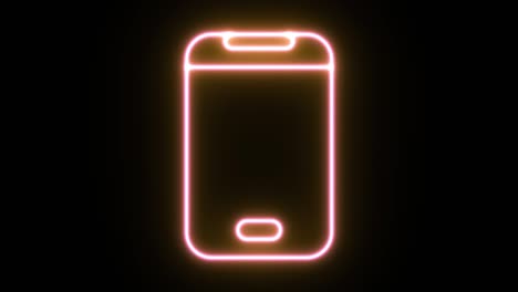 neon light icon animation. 4k uhd black background.