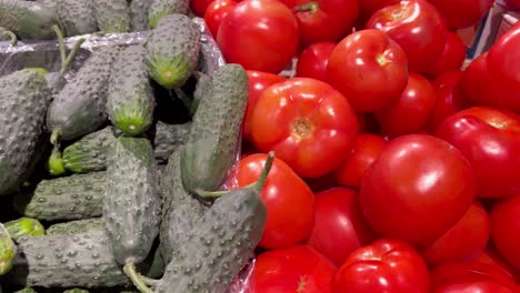 a counter at a vegetable market with seasonal vegetables a counter in a vegetable market with seasonal vegetables selection of vegetables from local producers healthy food