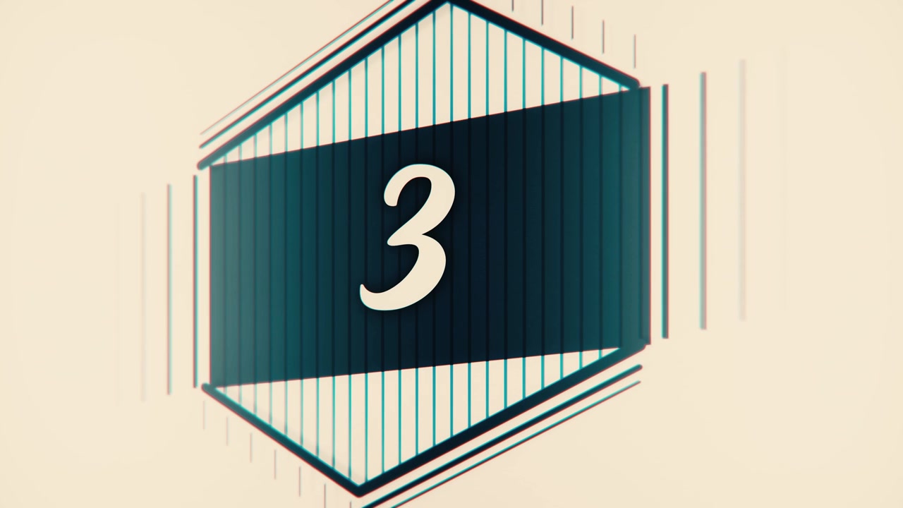 Conto alla rovescia animato del numero 3