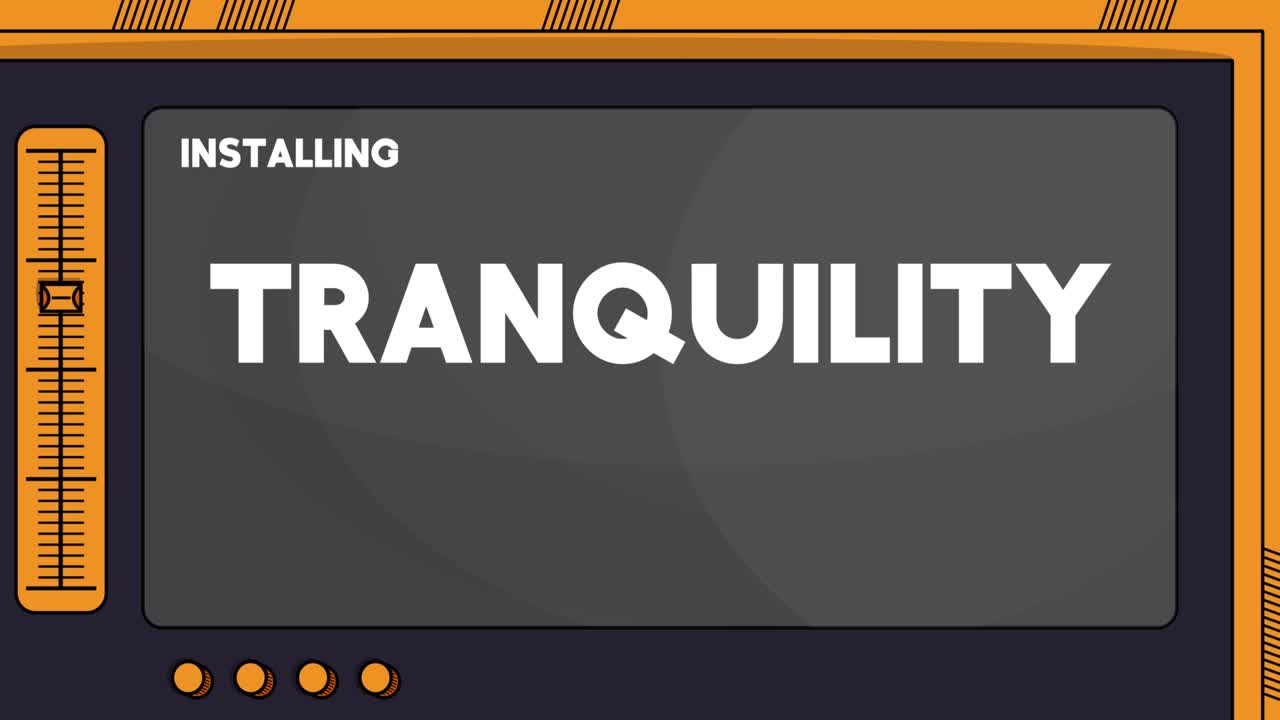 Installing Tranquility text on a cartoon screen