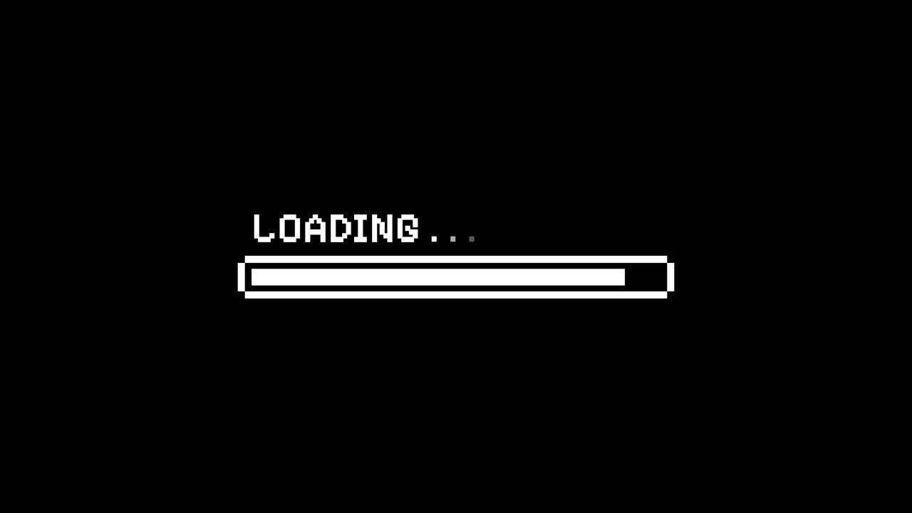Retro Pixelated Loading Progress Bar Animation