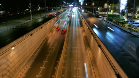 Timelapse-view-of-night-traffic-busy-in-Bangkok,-Thailand