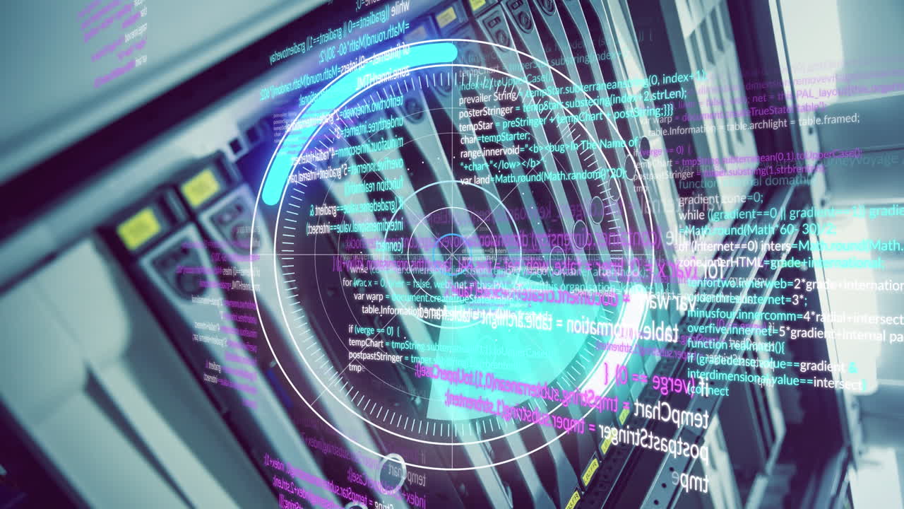 animación del procesamiento de datos a través de un servidor informático