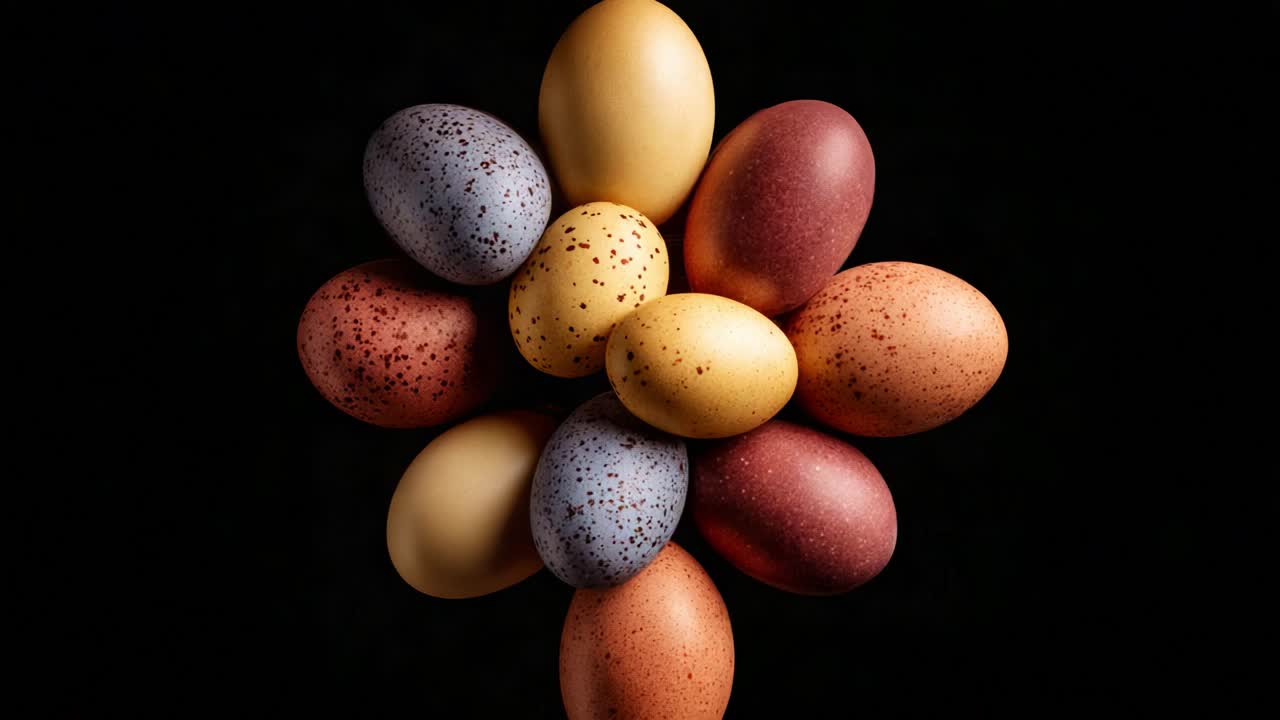 Una variedad colorida de huevos de Pascua