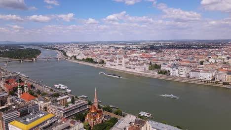 aerial view of parliament in budapest