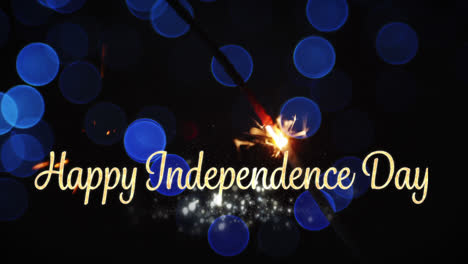 happy independence day text and a sparkle for fourth of july.