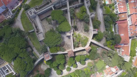 top shot of medieval stone buildings at saint george's castle