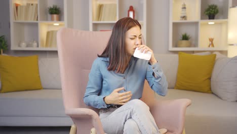 the young woman with the cough.