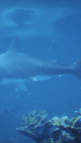 gran tiburón blanco en el acuario