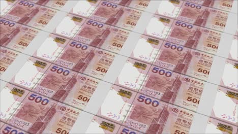 500-Billetes-De-Dólar-De-Hong-Kong-Impresos-Por-Una-Prensa-Monetaria