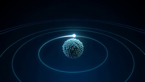abstract atomic structure with orbiting particle