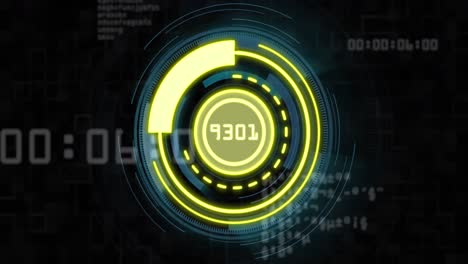 Animación-Del-Alcance-Y-Procesamiento-De-Datos-Sobre-Fondo-Oscuro