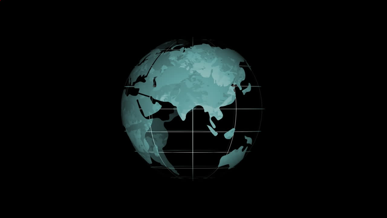 animación de un globo 3d girando sobre un fondo negro