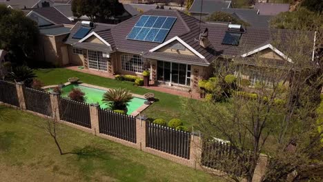 solar panels on a residential house in a high income suburb