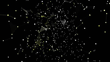 estructura de plexo animado abstracto flotando como una constelación de estrellas en la oscuridad.