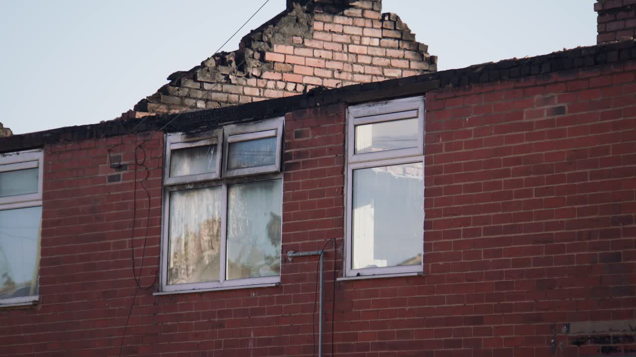 영국 백번에서 화재 피해를 입은 집