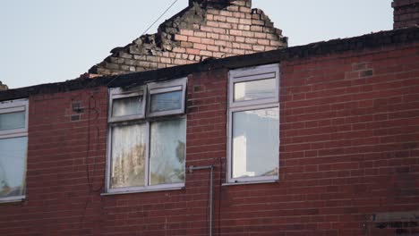 Brandbeschädigtes-Haus-In-Backburn,-Großbritannien